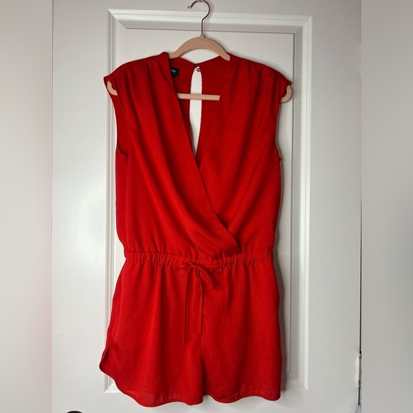 Red Sleeveless Romper - Picture 1 of 4